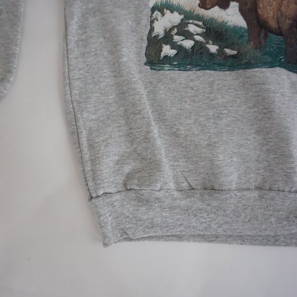 Vintage Sunwear Sweater Gray Moose Outdoor Wilderness Cabincore Medium - Picture 6 of 9
